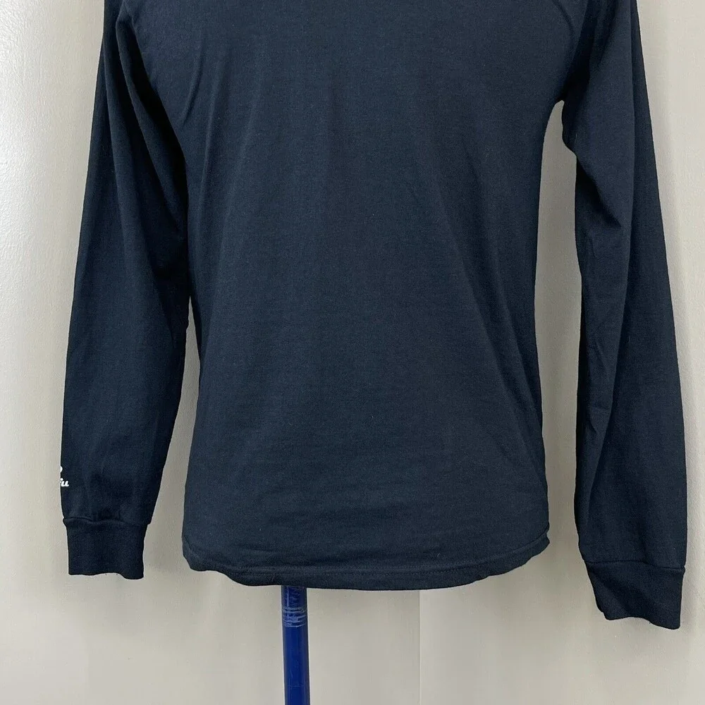 Russell Athletic Mens Small Black Long Sleeve Cotton T-Shirt